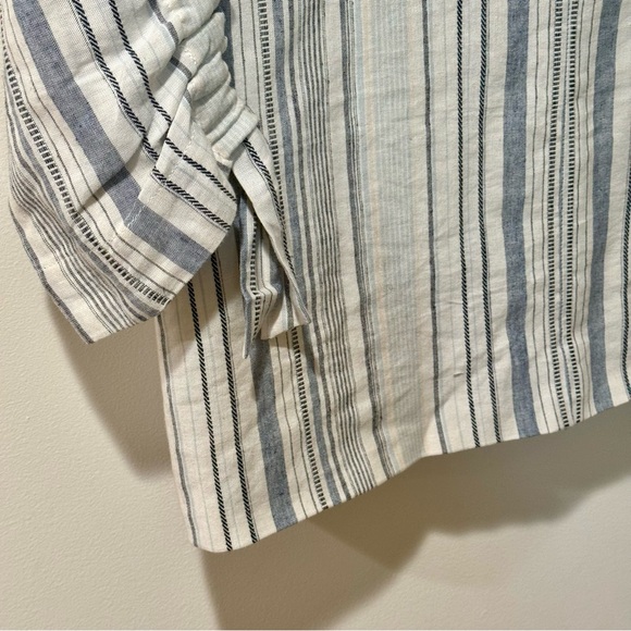 NWT Anthropolgie Drew Blue Stripe XS Linen Blazer - Picture 7 of 8